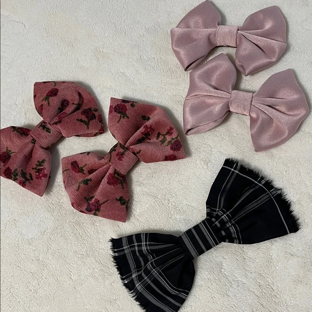 Hairbow Bundle Lot Coquette Kawaii Cottagecore Preppy Academia Fabric Bows
